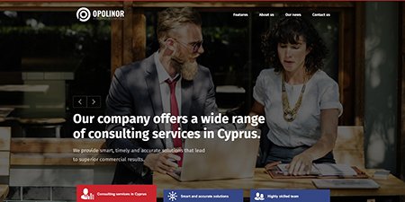 Вёрстка лендинга Opolinor